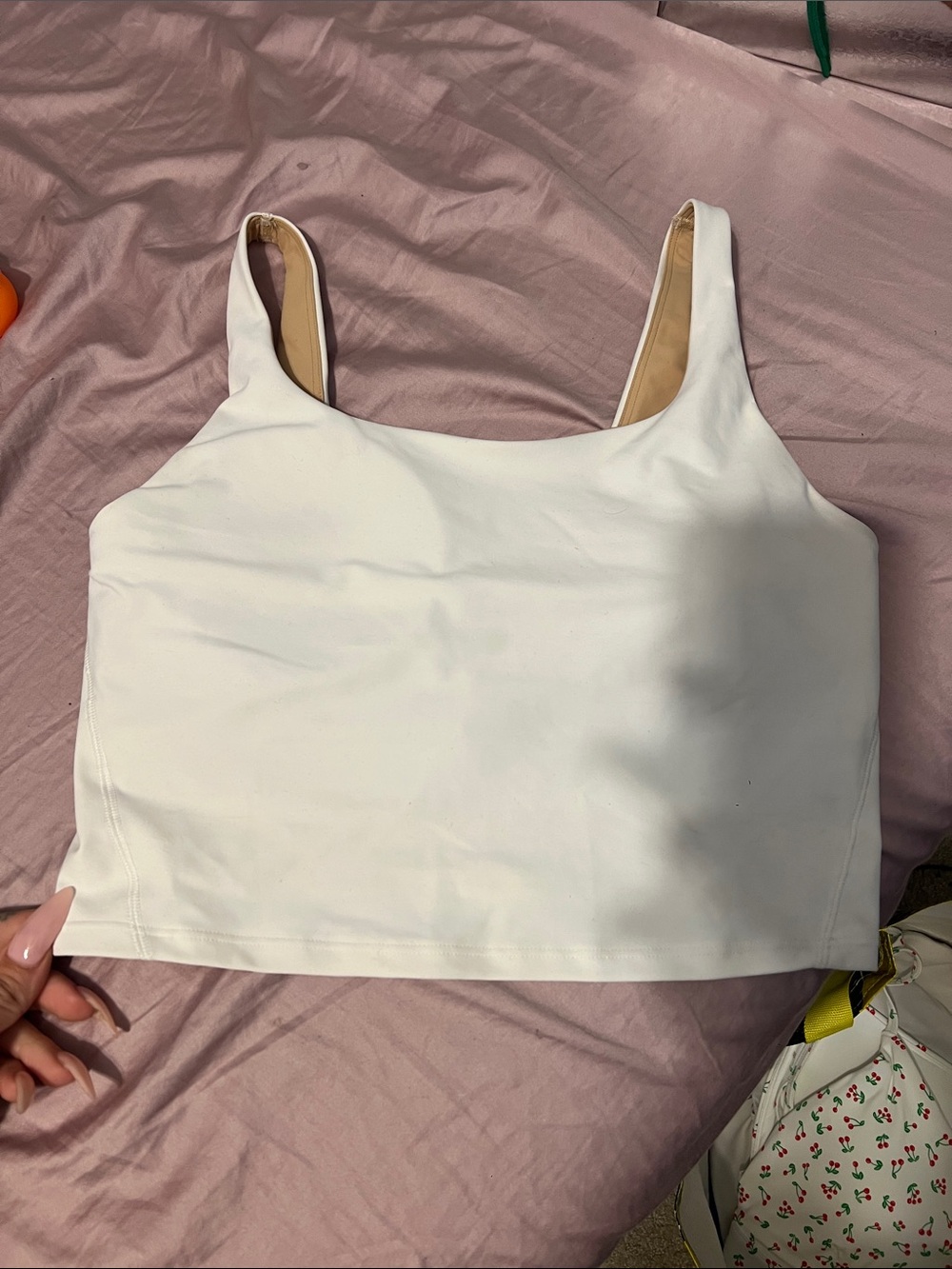 Old Navy White Square-Neck Crop Tank